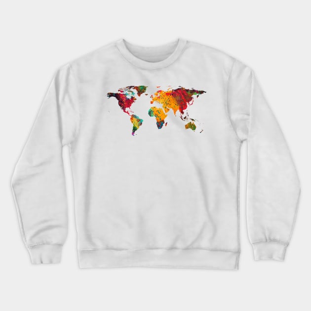 World map Crewneck Sweatshirt by erzebeth